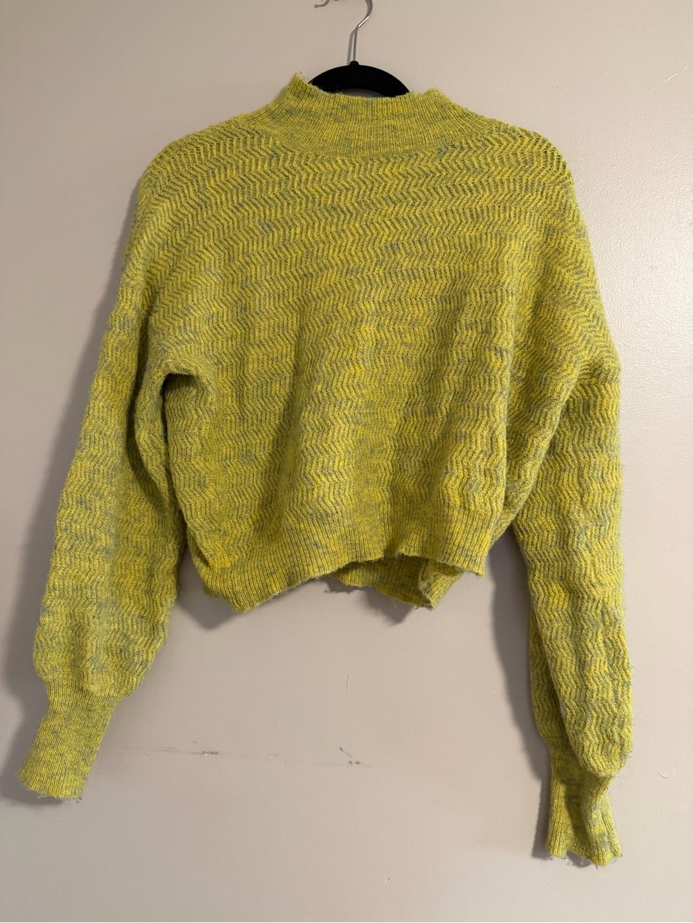 Molly Bracken Yellow Chevron Turtleneck Sweater
